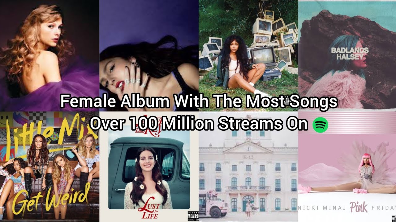 Female Album With The Most Songs Above 100 Million Streams On Spotify