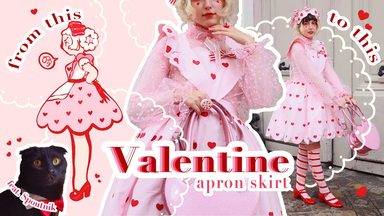VALENTINE APRON SKIRT - making the dress from my illustration