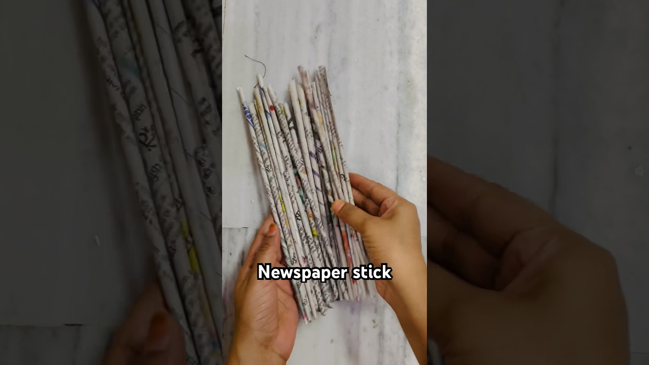 How to make Newspaper stick at home/ newspaper craft#diy #newspapercraft#bestoutofwaste
