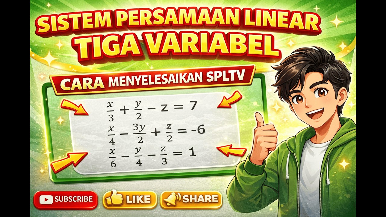Sistem Persamaan Linear Tiga Variabel (SPLTV) – Cara Penyelesaian SPLTV (Pembahasan No 10)