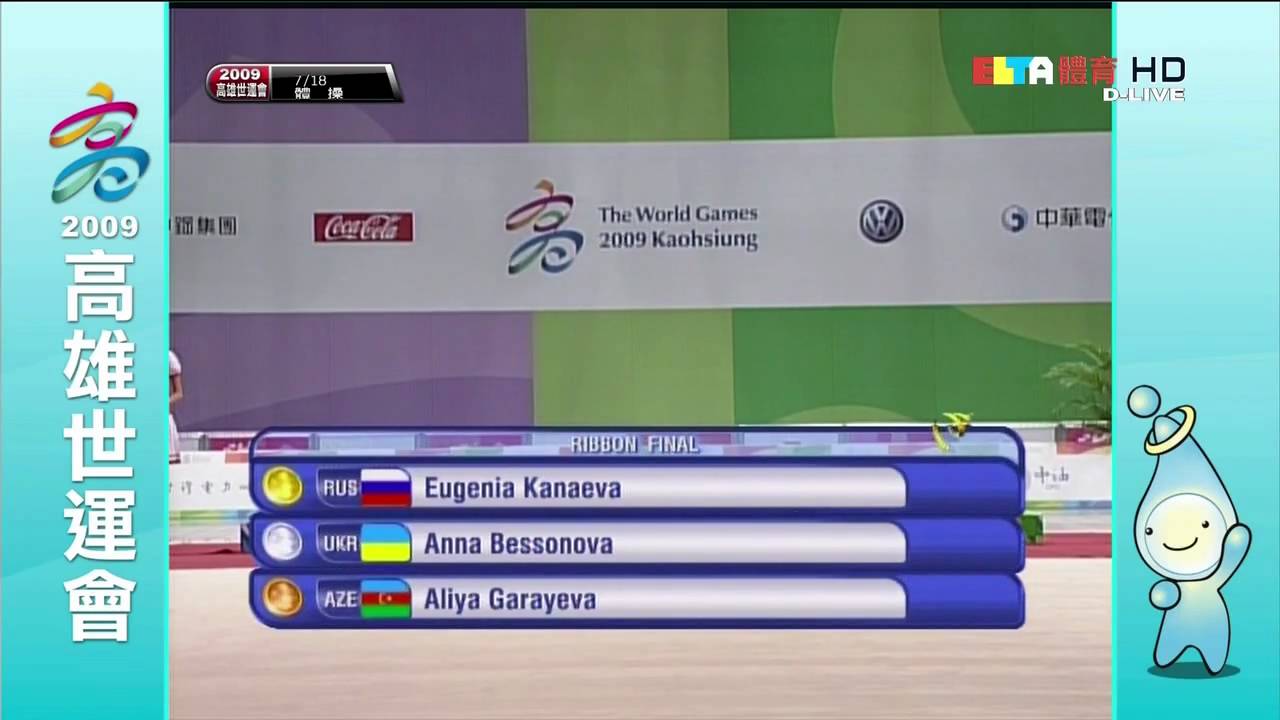 Eugenia Kanaeva Award Ceremony Ball&Ribbon (Gold) - World Games 2009 (720P)