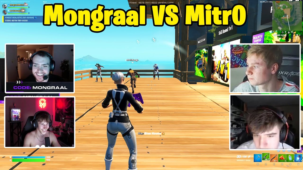 Mongraal и MrSavage против Mitr0 и x8 2 на 2 ТОКСИЧНОЕ реалистичное PvP!