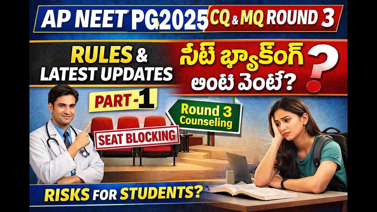 AP NEET  PG  2025 CQ & MQ Round 3 Rules & Latest Updates | What Is Seat Blocking? (Part-1)
