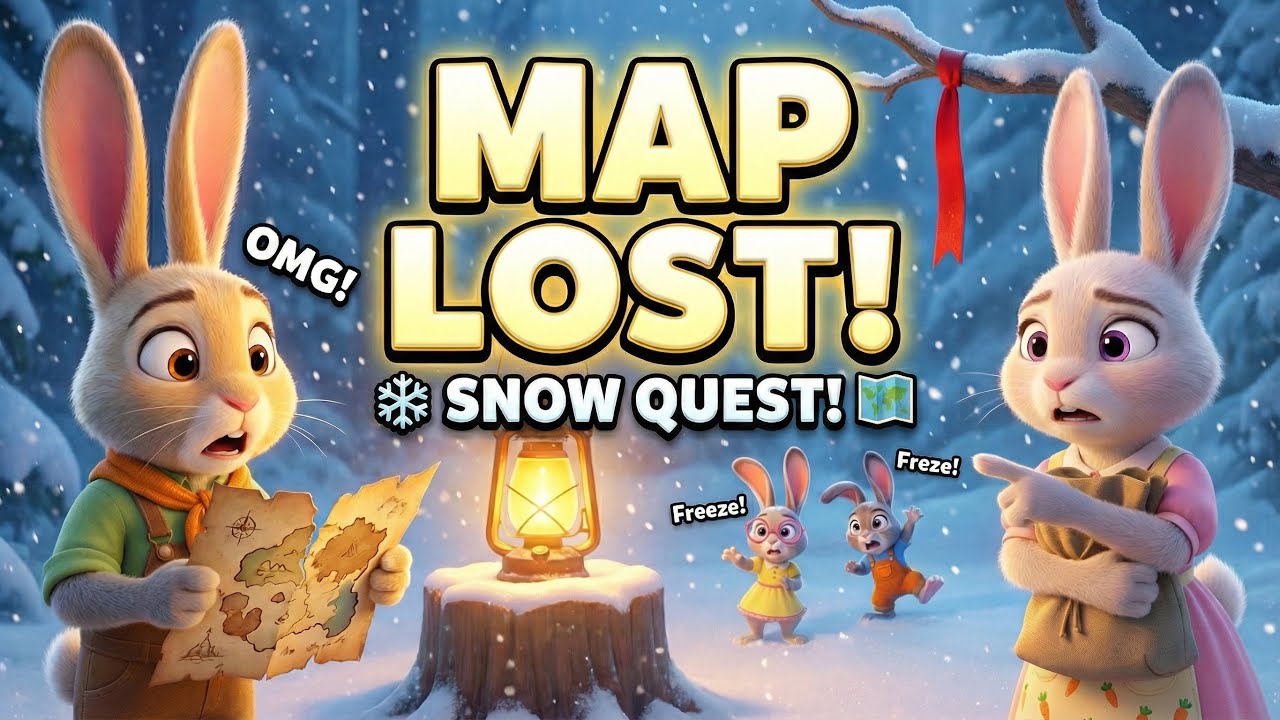 Buck’s Forest Adventures 🐰🦊 The Lost Ornament Map! ❄️ Safe Winter Treasure Hunt | Snow-Cream Party