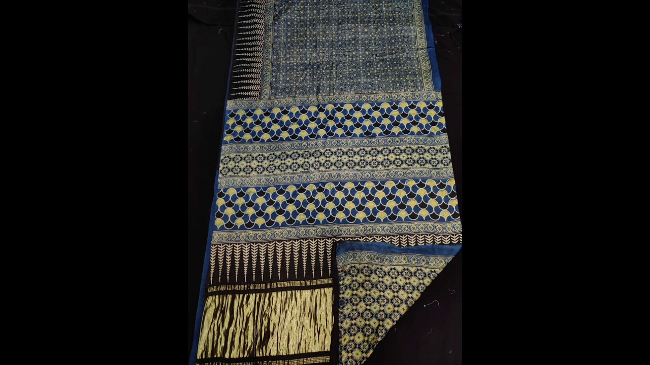 Ajrakh Modal silk Handcrafted Saree's from Kutch,Gujarat  | VISHWA HANDICRAFTS