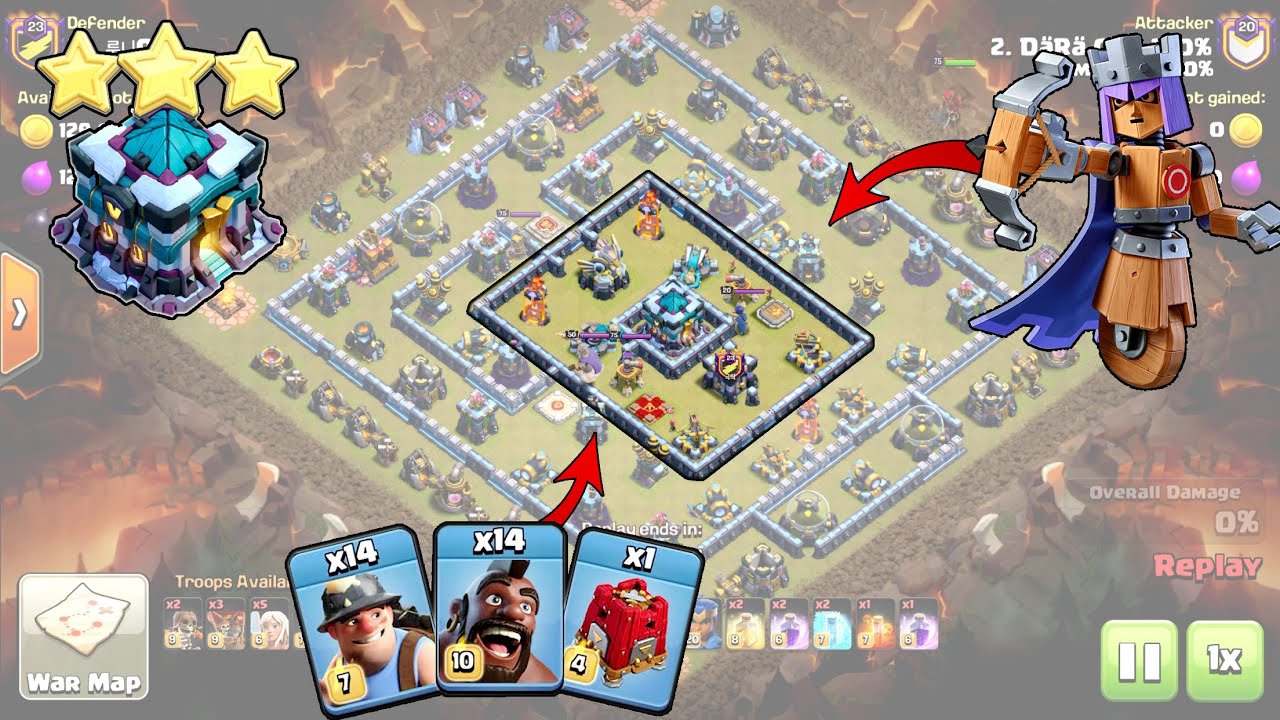***INSANE TH13 ATTACK!! Best TH13 Attack Strategy | 3 star TH13 | Clan War Attack ( clash of clans )
