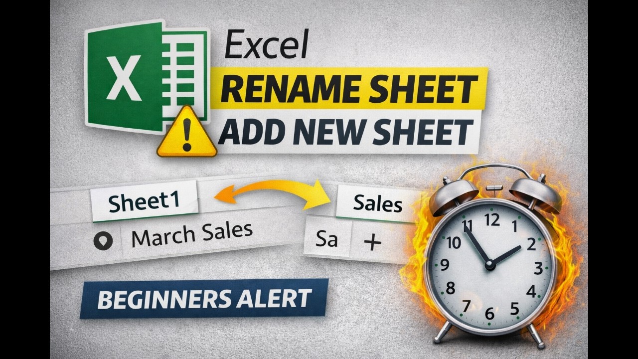 Excel Sheet Rename & Add - Beginners Make This Mistake !