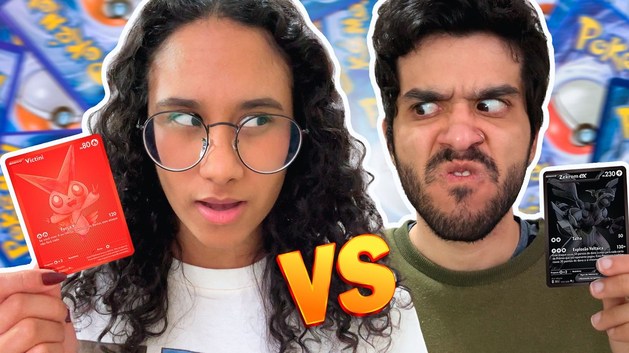 Batalha Pokémon! QUEM TIRAR MAIS CARTAS RARAS, VENCE!