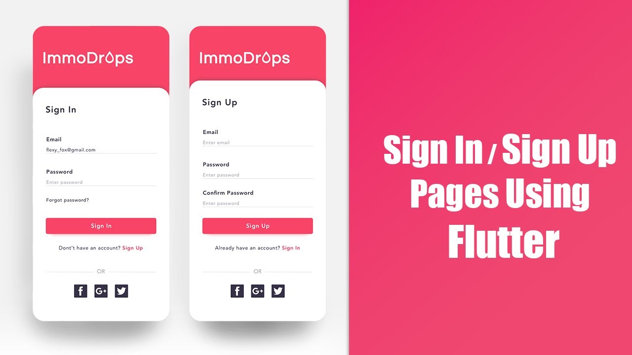 Flutter Course For Beginners Sign In And Sign Up Pages With Validation