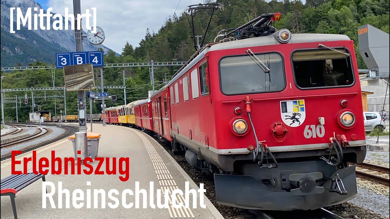 Erlebniszug Rheinschlucht | Mitfahrt | Rhätische Bahn | Ge 4/4 I | Ruinaulta [Teil 1]