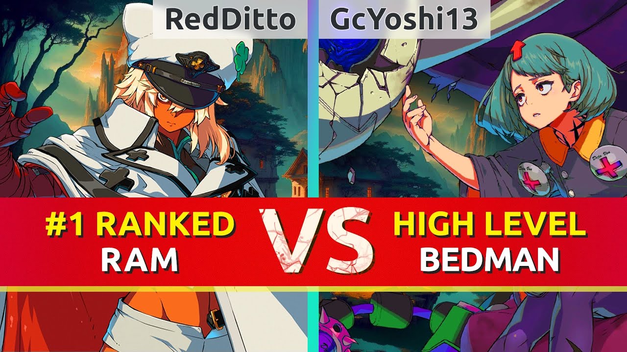 GGST ▰ RedDitto (#1 Ranked Ramlethal) vs GcYoshi13 (Bedman). High Level Gameplay