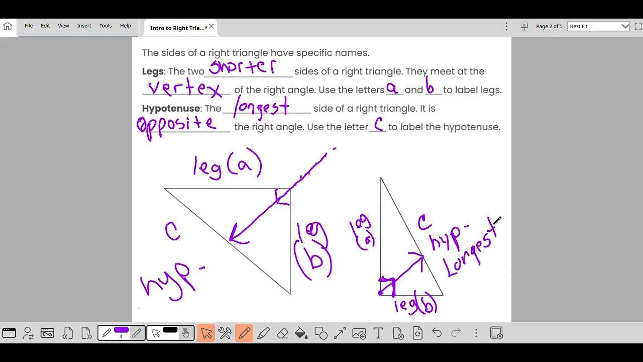 Right Triangles (Introduction to Pythagorean Theorem) Instructional Video