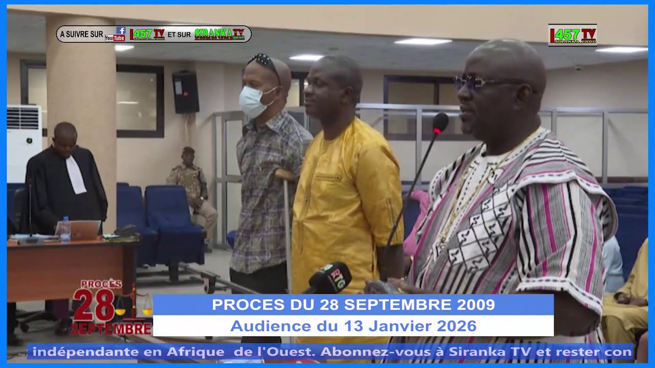 LES FAITS ET REPROCHES DES ACCUSES DU 28 SEPTEMBRE 2009 A SUIVRE DANS L'AUDIENCE DU 13 JANVIER 2026.