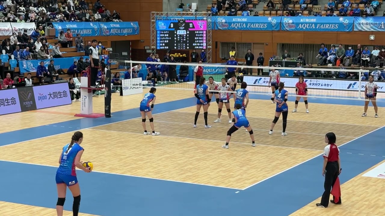 SVリーグ、2/21、1ゲーム、4セット,黒部アクアフェアリーズ VS PFU石川