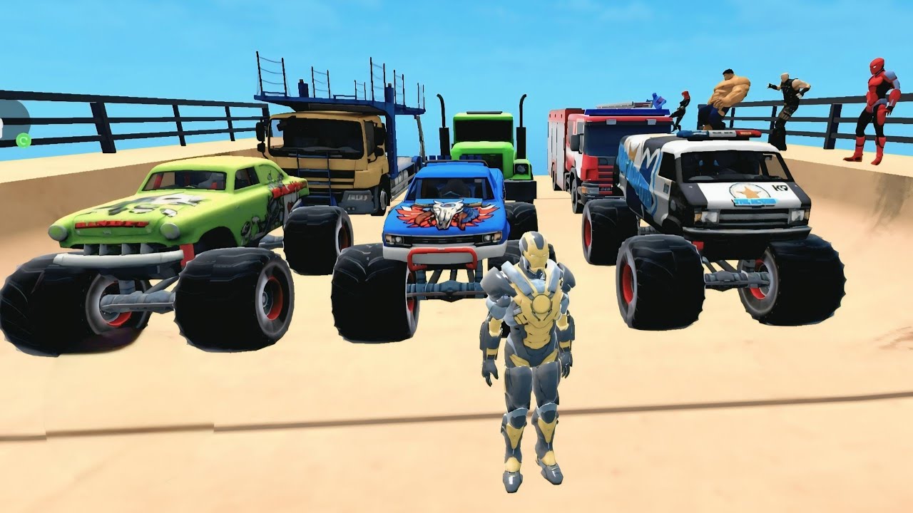 IRON MAN vs SPIDER MAN Car Racing Funny Gamr || Formola Ramp Monsterr 3D #gameplay 