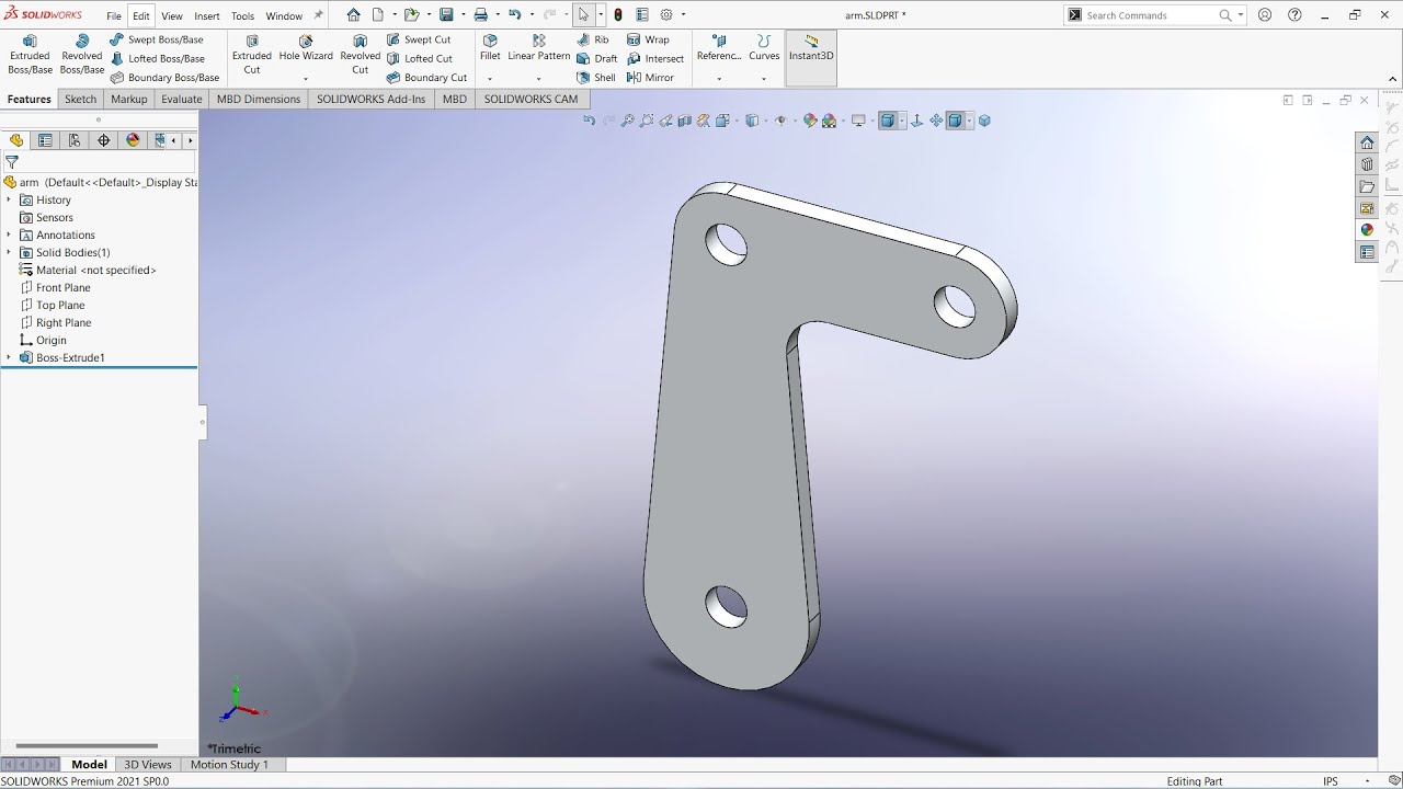 Arm | Solidworks tutorial 01 | Sketching || Learn in brief