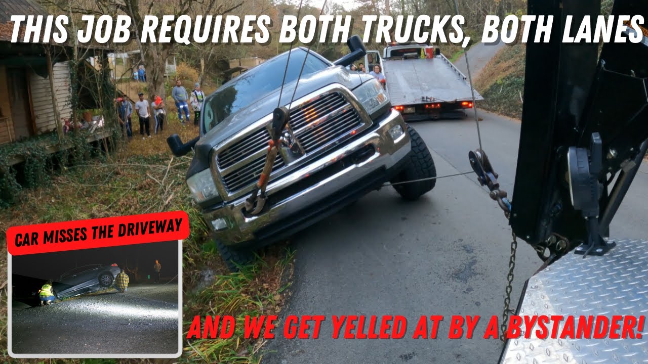 This Job Requires Both Trucks, Both Lanes, And Gets Us Yelled At By A Bystander