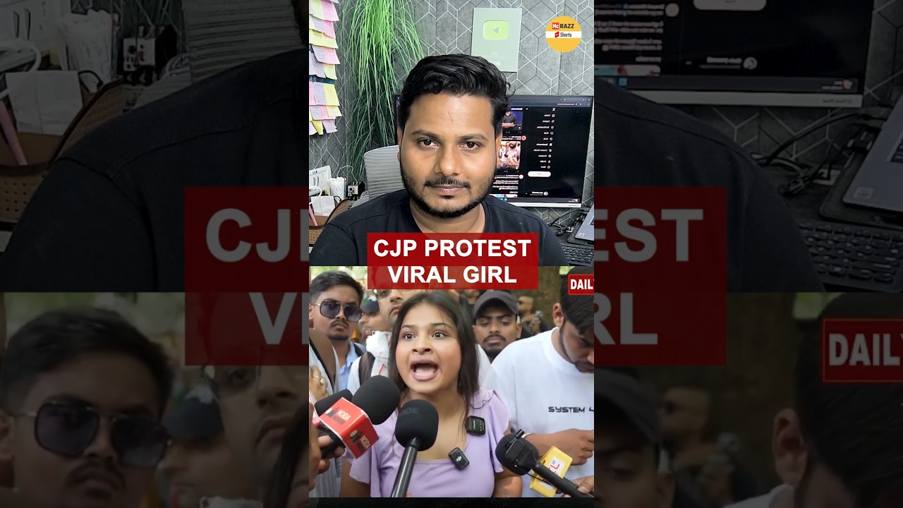 Viral Girl cockroach Janta Party protest Jantar Mantar 😊😊 #cjp