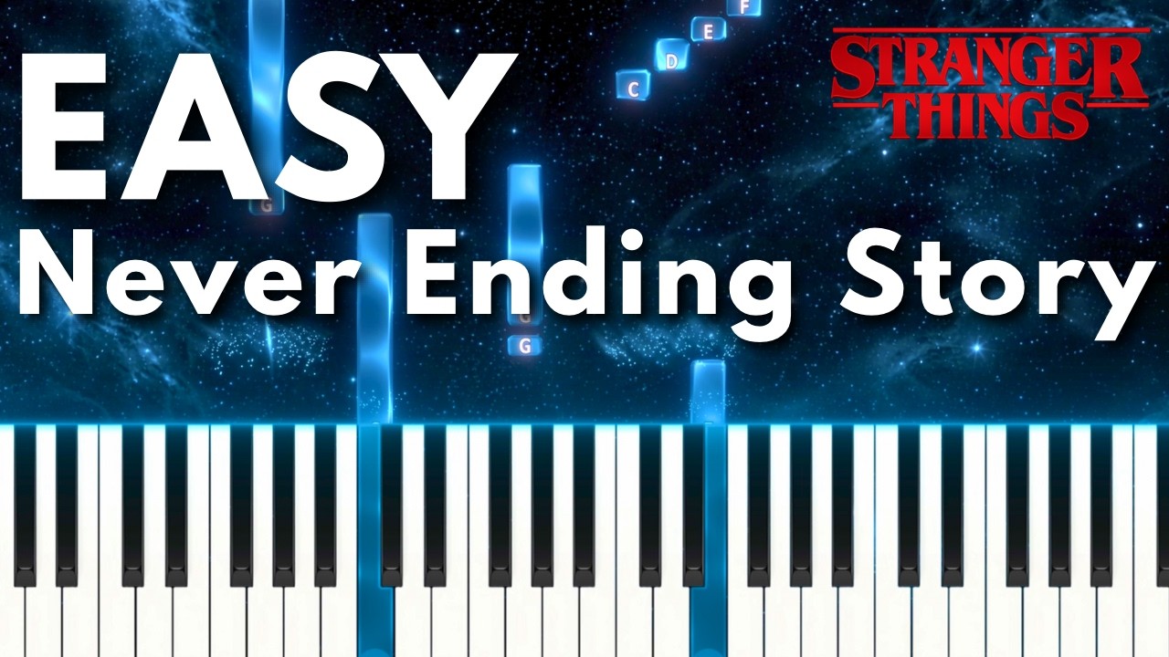 Stranger Things – Never Ending Story EASY Piano Tutorial | Falling Notes