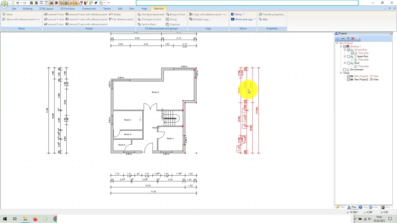 Visual Building: Automatic floor plan dimensions
