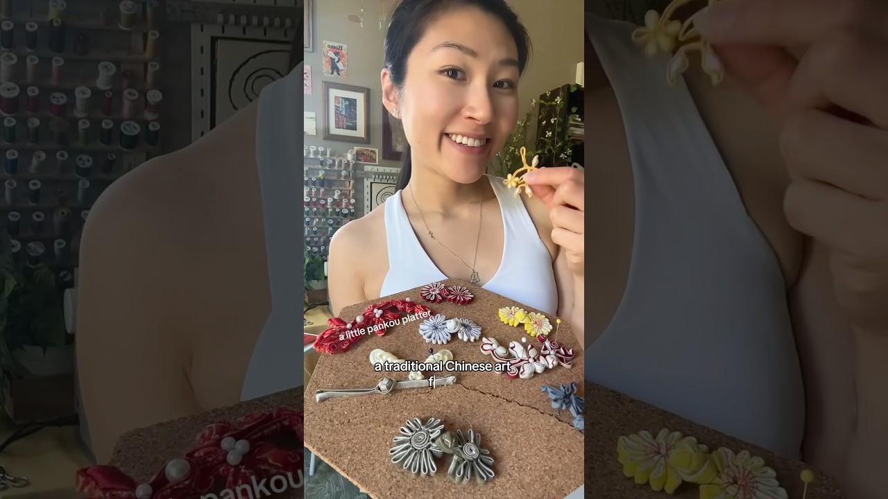 Tips for making butterfly Pankou (frog closures) ✨ #sewing #chineseculture #handmade