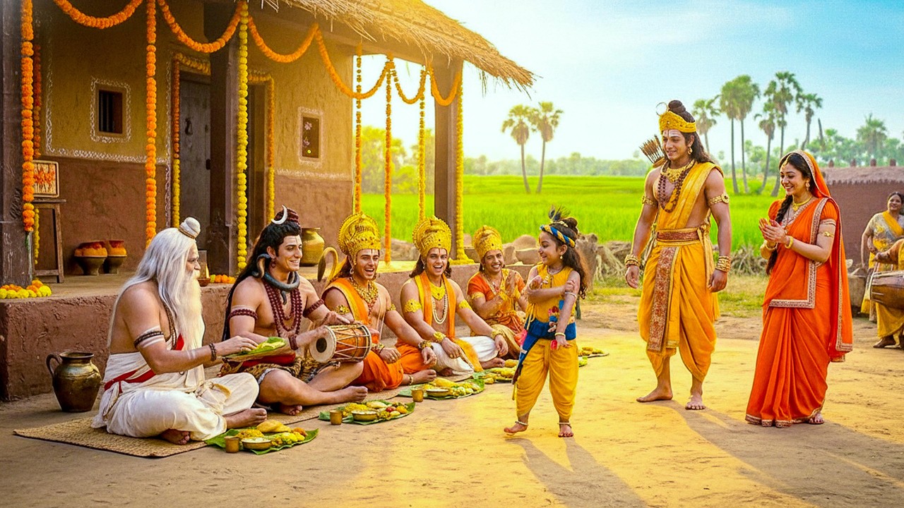 कान्हा के निमंत्रण पर महादेव भी पहुँचे भोजन के लिए | यशोमती मईया के नंदलाला | Shree Krishan Leela