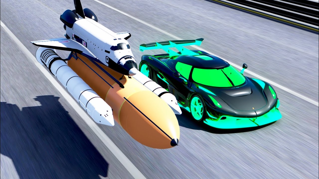 Koenigsegg Jesko Alien Engine vs Mini Space Shuttle at Special Stage Route X