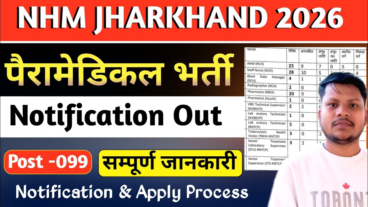 Nhm Jharkhand Vacancy 2026 | Dhs  Dhanbad Vacancy 2026 | nhm jharkhand lab technician vacancy 2026 |