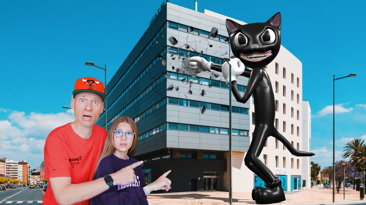 ENORME CARTOON CAT QUIERE DESTRUIR TODA LA CIUDAD | Arina Dance Stories