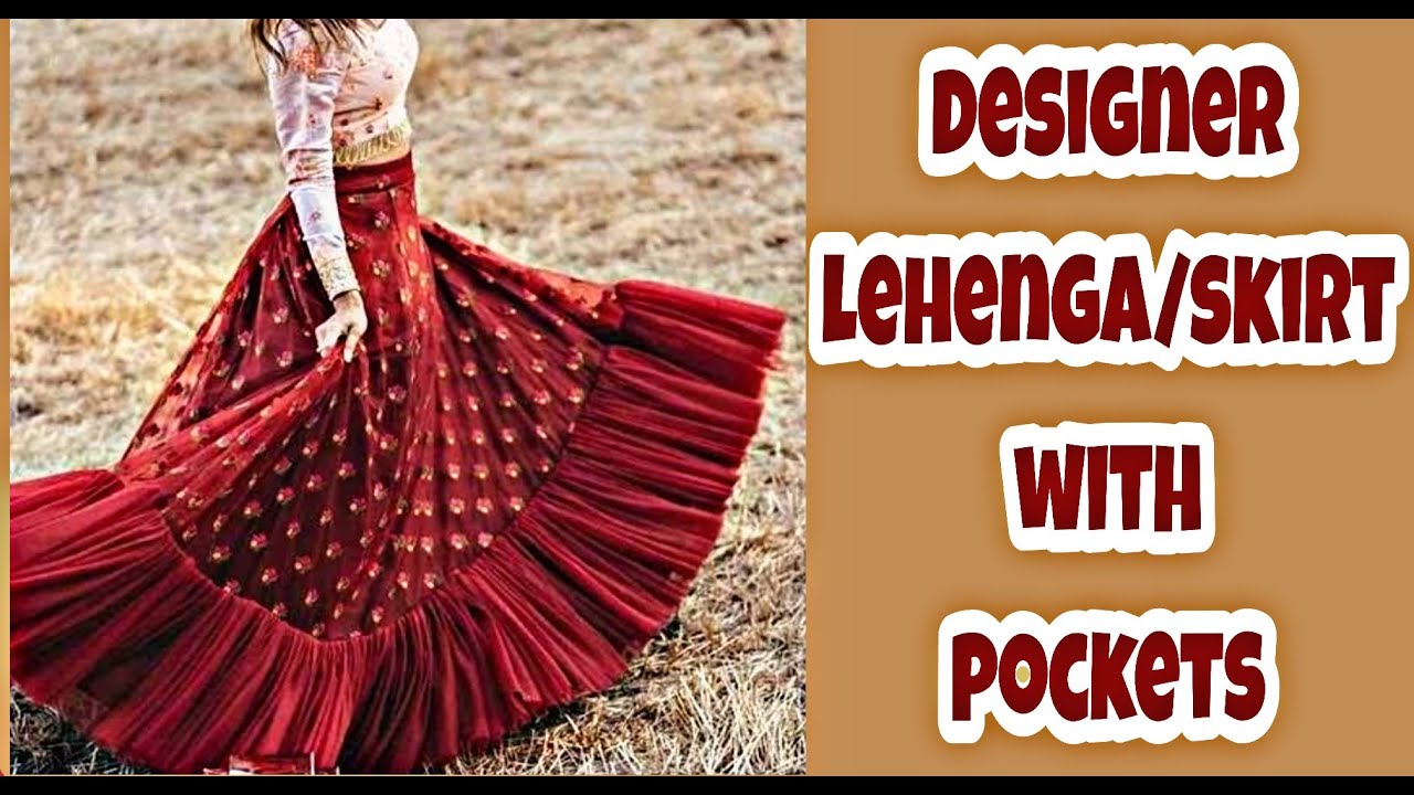 Designer Circular Lehenga /Skirt With Frills /HOW TO MAKE Circular Flayered skirt with POCKETS [DIY]