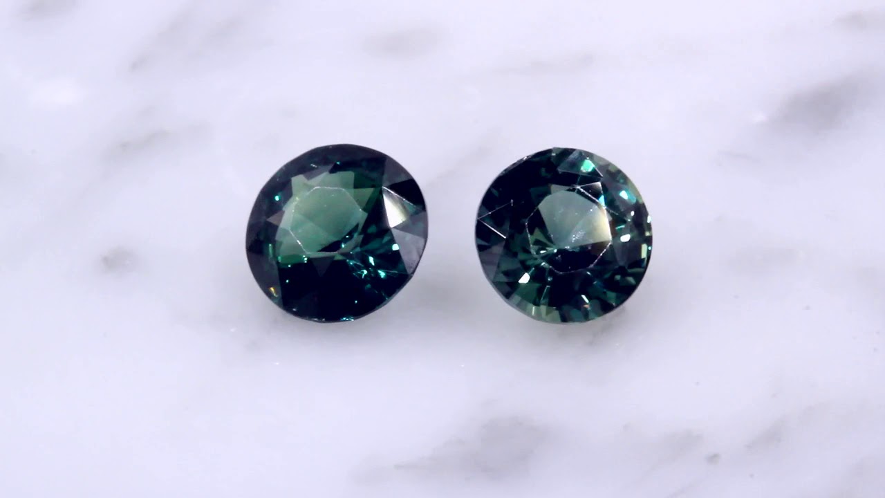 Round Blue Green Sapphire Comparison
