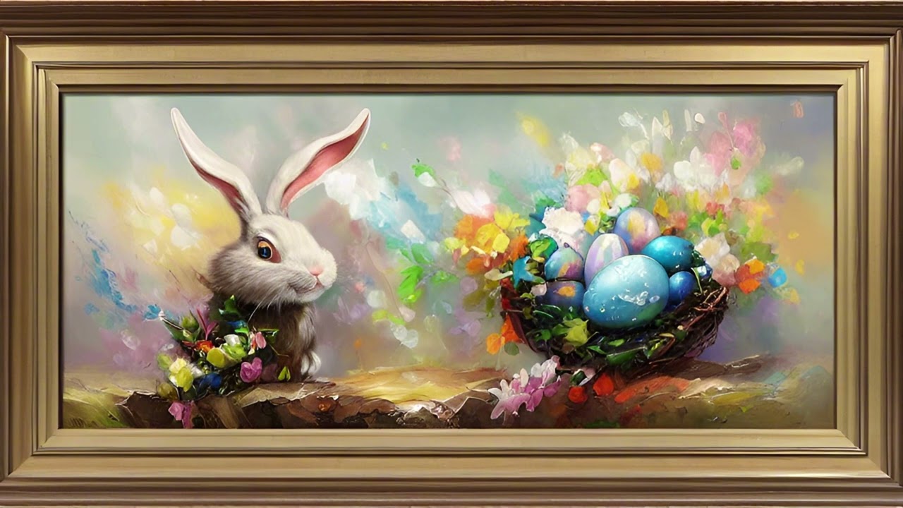 Vintage Easter impressionist Oil Painting Tv Art Screensaver 4K Tv Hack Samsung Background Wallpaper