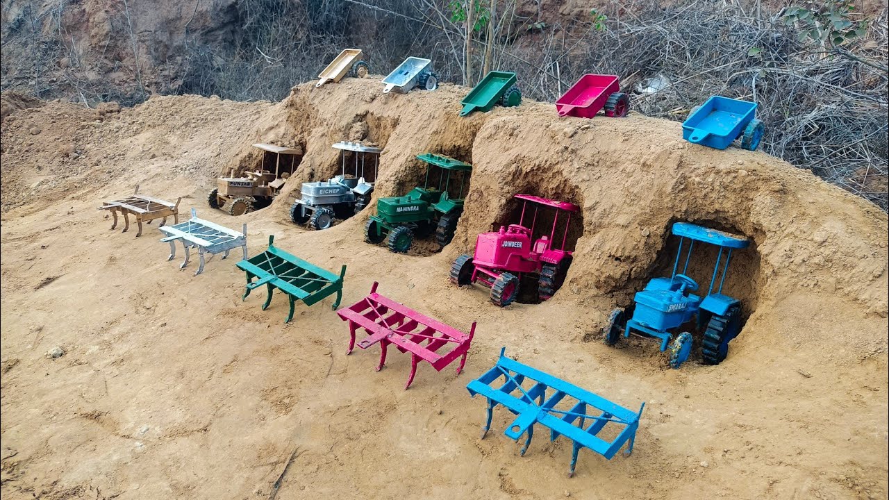 Tractors got stuck in the field, they were pulled out and a tiller was attached#267