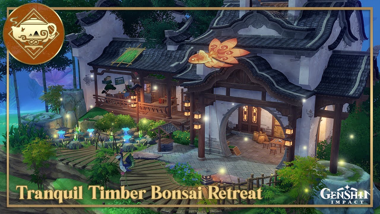 🌱🦩 Tranquil Timber Bonsai Retreat | Serenitea Pot | Genshin Impact | 原神