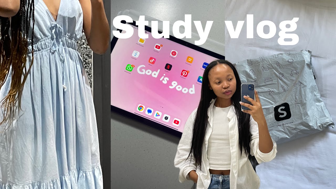 STUDY VLOG💌| lots of studying , Redmi pad SE,Shein package , coffee date 🫧 #students #southafrica