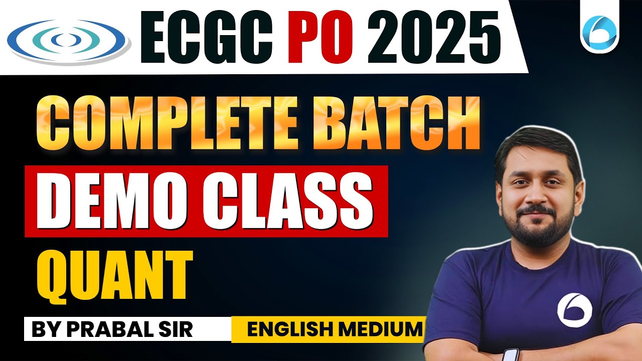ECGC PO Quant 2025 | Complete Batch Demo Class | By Prabal Sir | English Medium Oliveboard