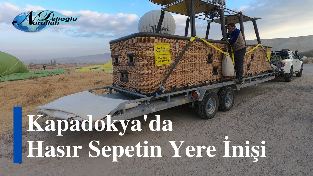 KAPADOKYA’DA SICAK HAVA BALONUN YERE İNİŞİ VE TOPARLANMASI