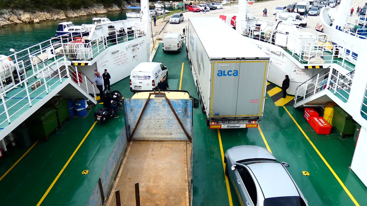 20-fach Zeitraffer, Kroatien Fähre Ferry Trajekt Valbiska (Krk) nach Merag (Cres), Jadrolinija, fz82
