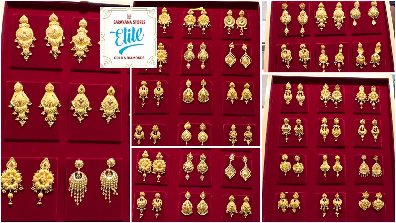 Saravana Stores Elite Gold Earring Collection | Kolkata Pattern Earring | Wedding Earring Collection