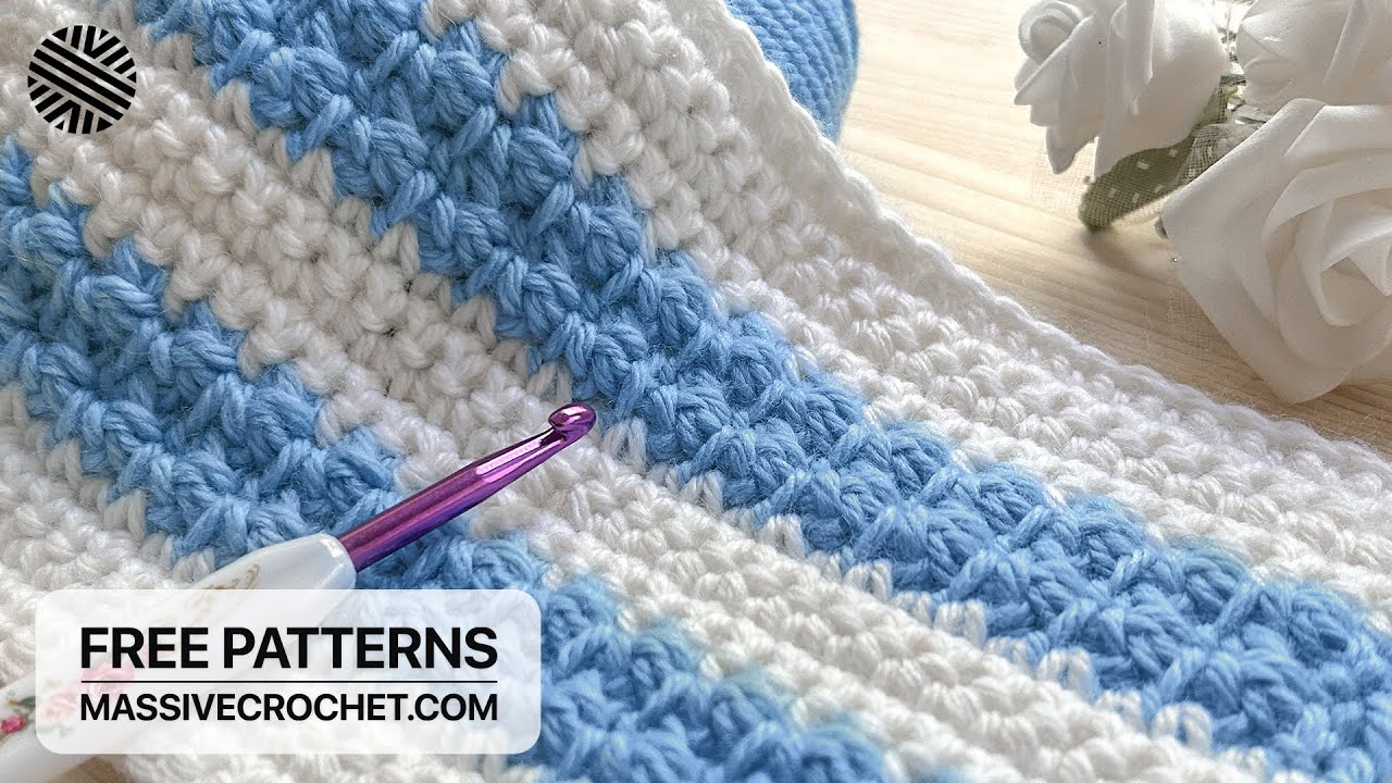 How To Crochet a MARVELOUS Baby Blanket Pattern for Beginners  💙 ⚡️ VERY EASY Crochet Stitch