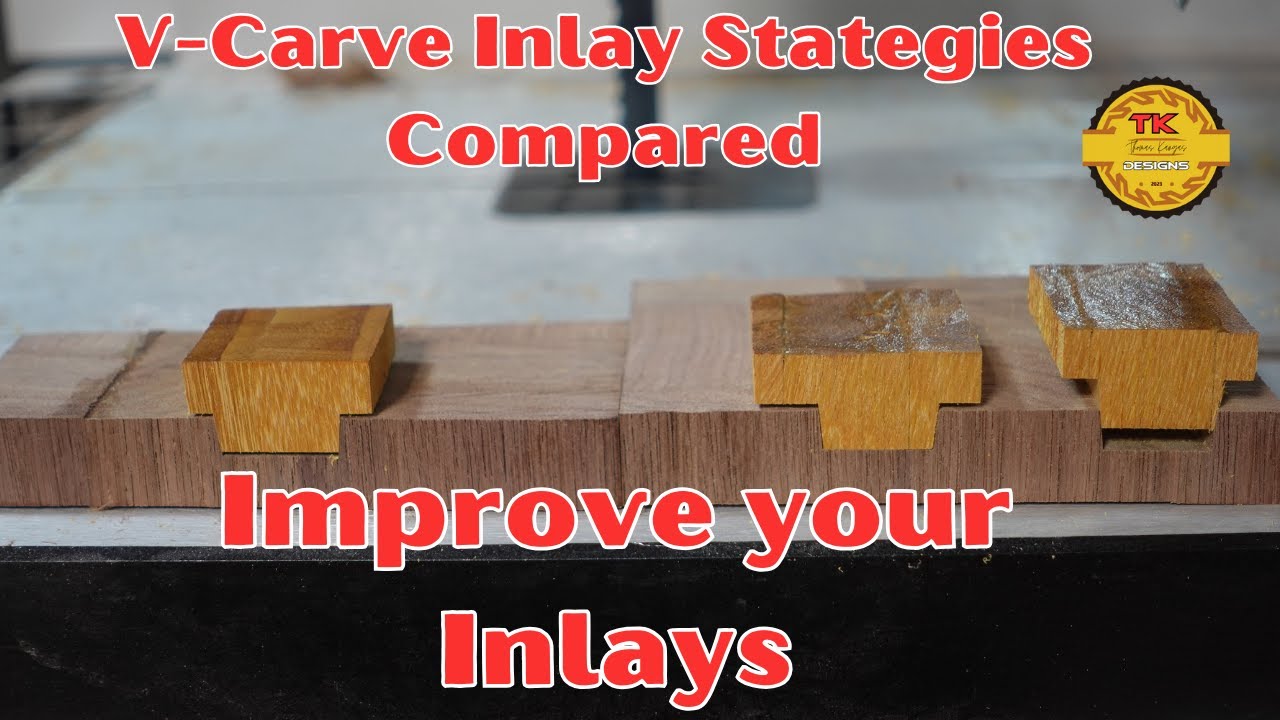 Comparing V-Carve Inlay Strategies for Tapered Ballnose Bits | TK Designs