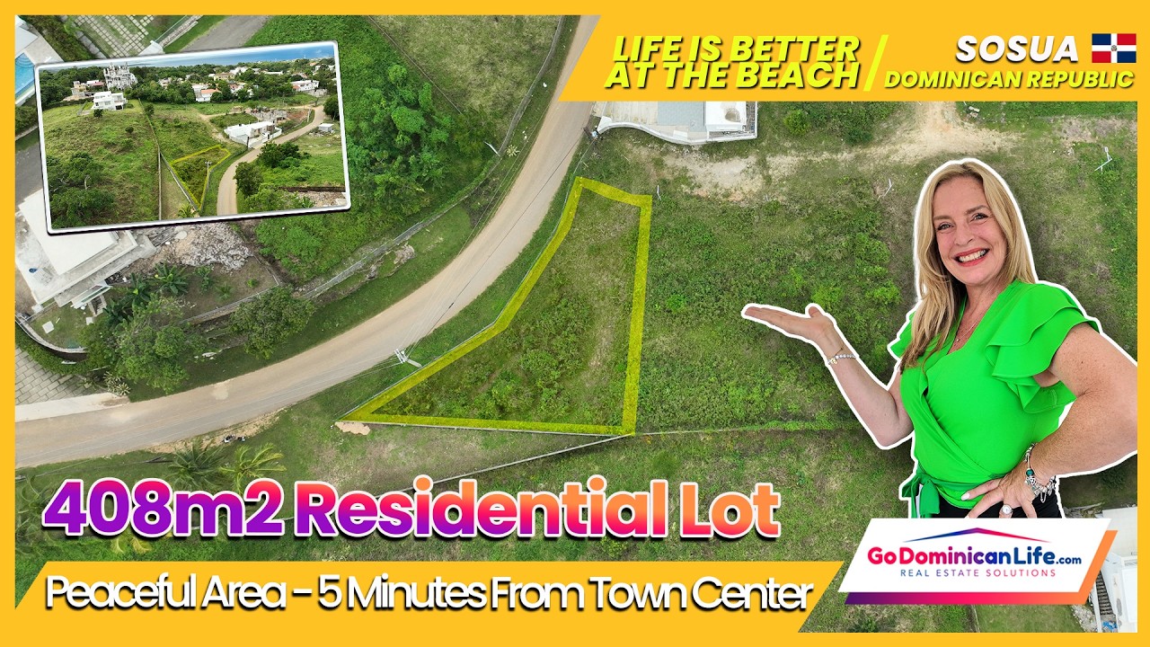 SOSUA BUILDING LOT NEAR TOWN – 408M² Investment Opportunity | Real Estate Solutions
