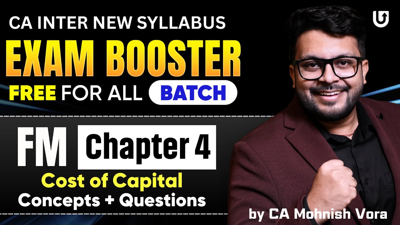Cost of Capital Revision | Concept + Questions | Exam Booster | CA Inter FM | CA Mohnish Vora