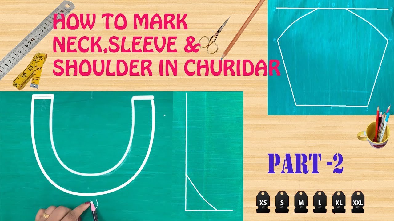 How to Mark Neck ,Sleeve &Shoulder in churidar for handembroidary| How to mark neck for embroidery |