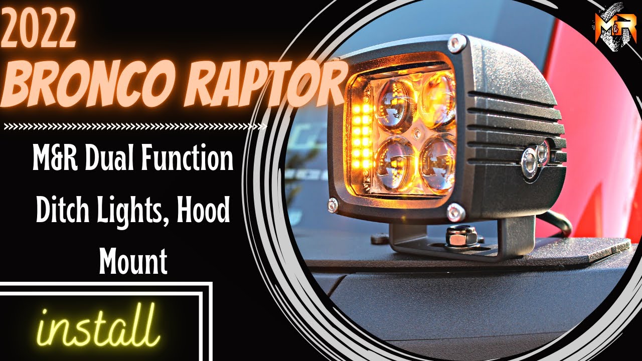 Установка крепления на капот Ford Bronco Raptor 2022-2023 годов выпуска от M&R Automotive Light P...