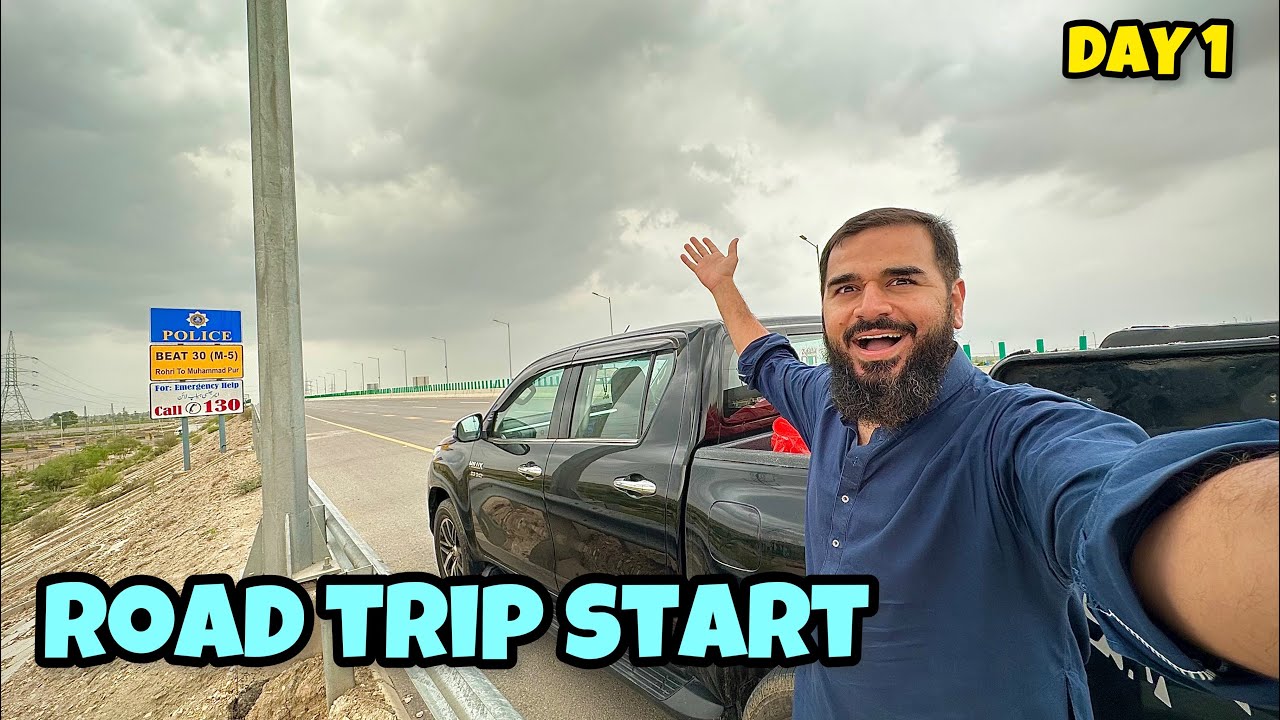 Road trip start hogaya hamara 😍🛻 motorway per badal agae 🌧️ day 1