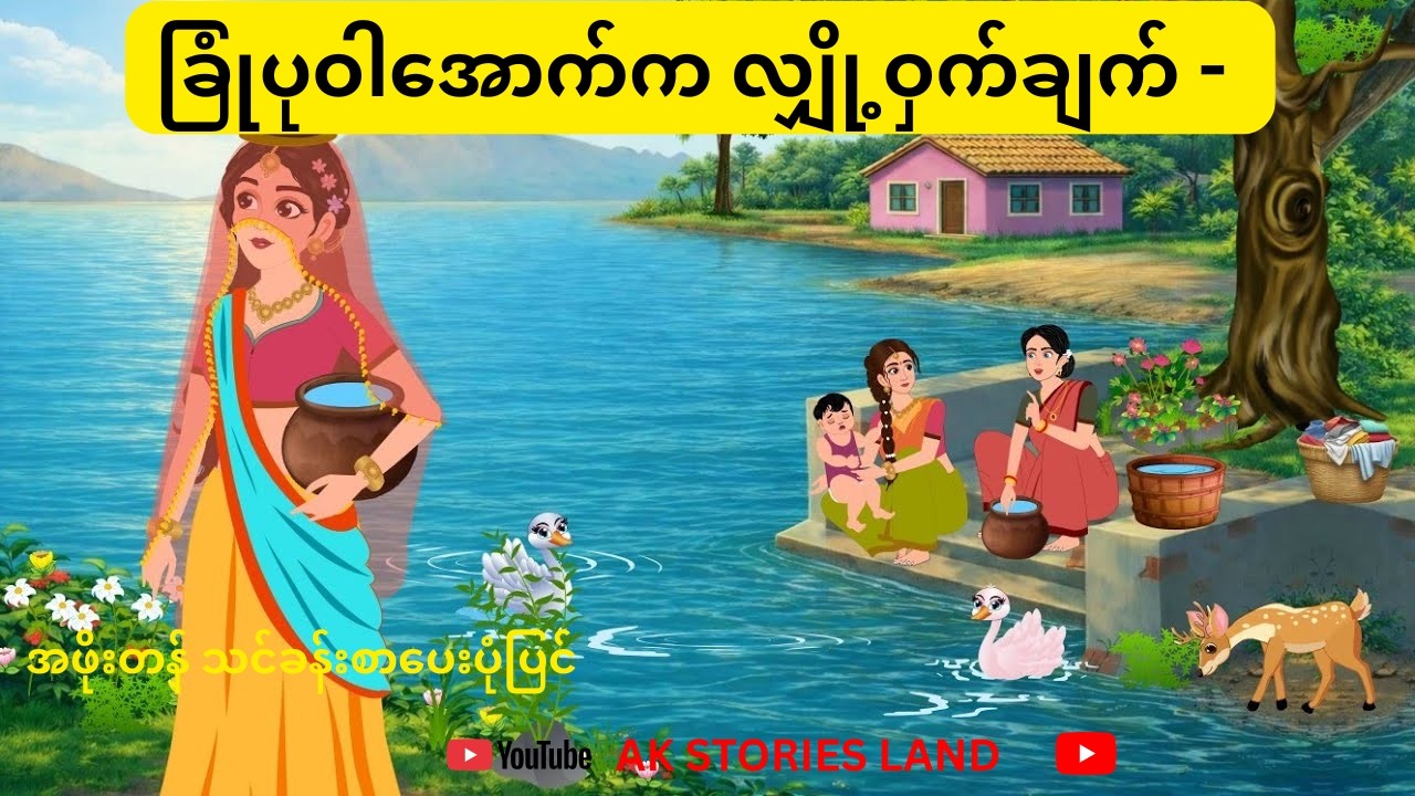 ပုဝါအောက်က လျှို့ဝှက်ချက် - ရေခပ်သူမလေးရဲ့ အမှန်တရား #myanmarfairytales