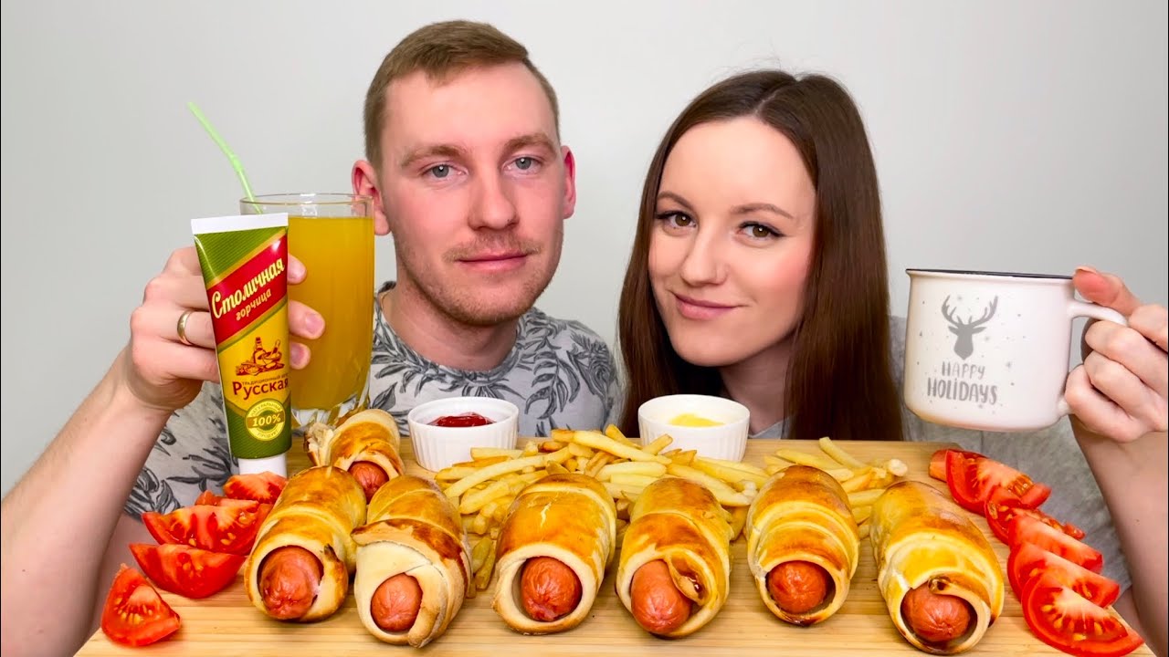 МУКБАНГ ДОМАШНИЕ СОСИСКИ В ТЕСТЕ ответы на вопросы итог КОНКУРСА MUKBANG HOMEMADE SAUSAGES IN DOUGH