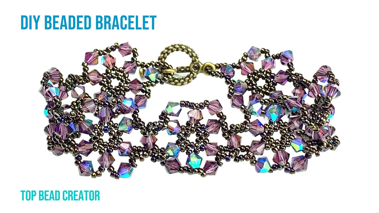 Antique style seed beads, bicone bracelet, Jewelry tutorial