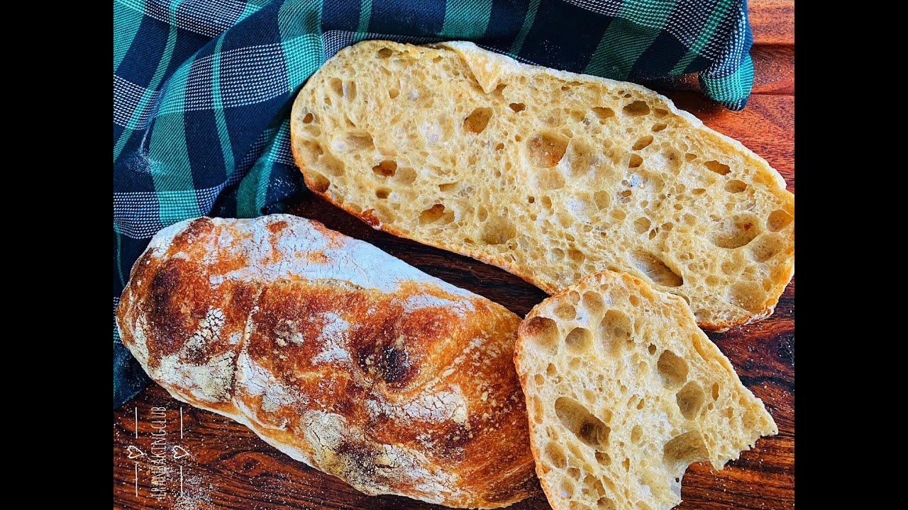 #نان #چيباتا #نان چيباتا با استارتر خمير ترش Ciabatta with sourdough starter